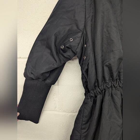 Rtr szXS x-small KAUFMAN FRANCO Black Zipper Jacket oversized long bomber - Picture 7 of 12